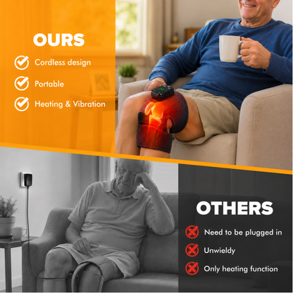 Knee Wrap Massager with Heat & Vibration, Adjustable Wrap for Knees, Thighs & Shoulders