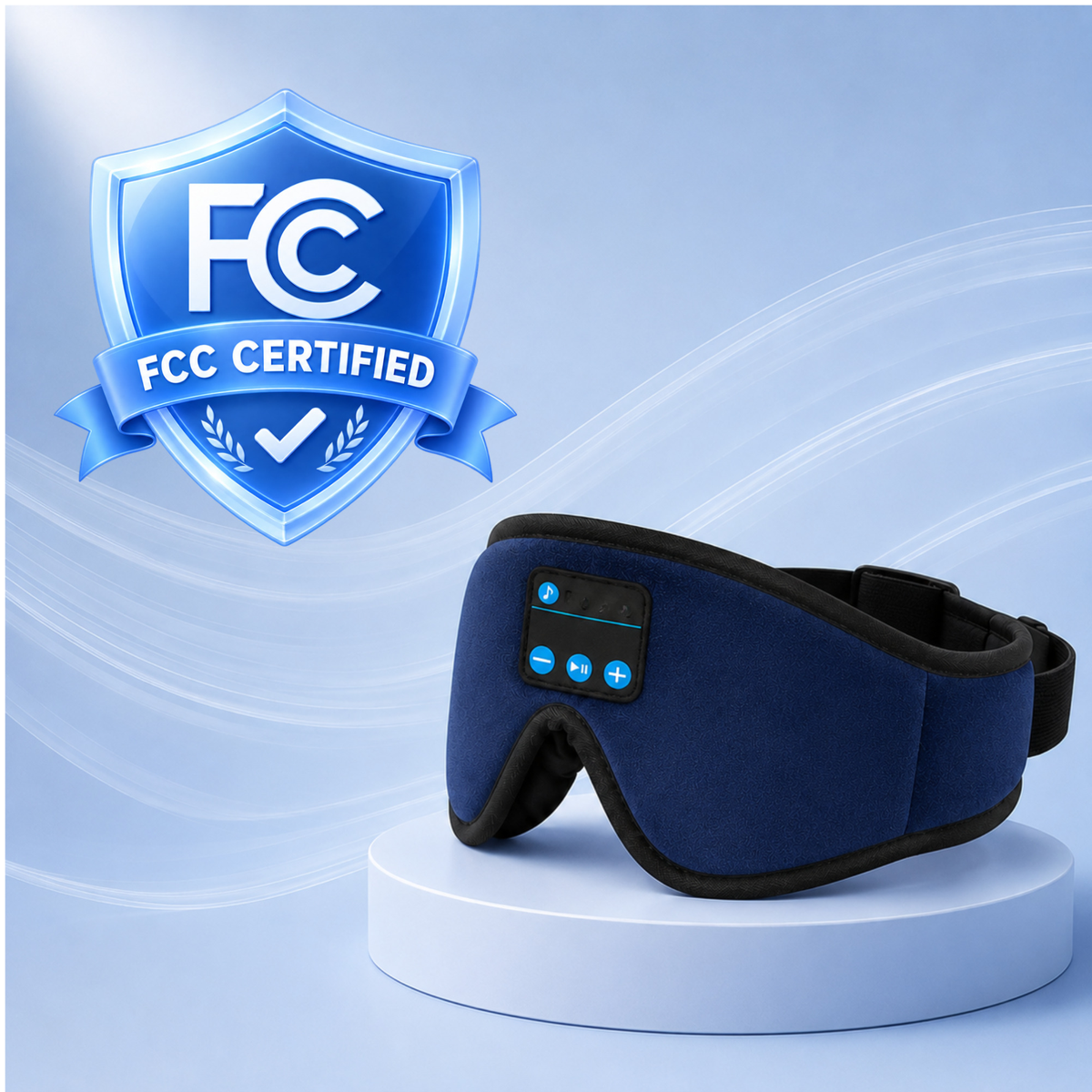 Smart Sleep Mask with 3D Eye Cups, 100% Blackout & Bluetooth Audio for Side Sleepers GroovyWish