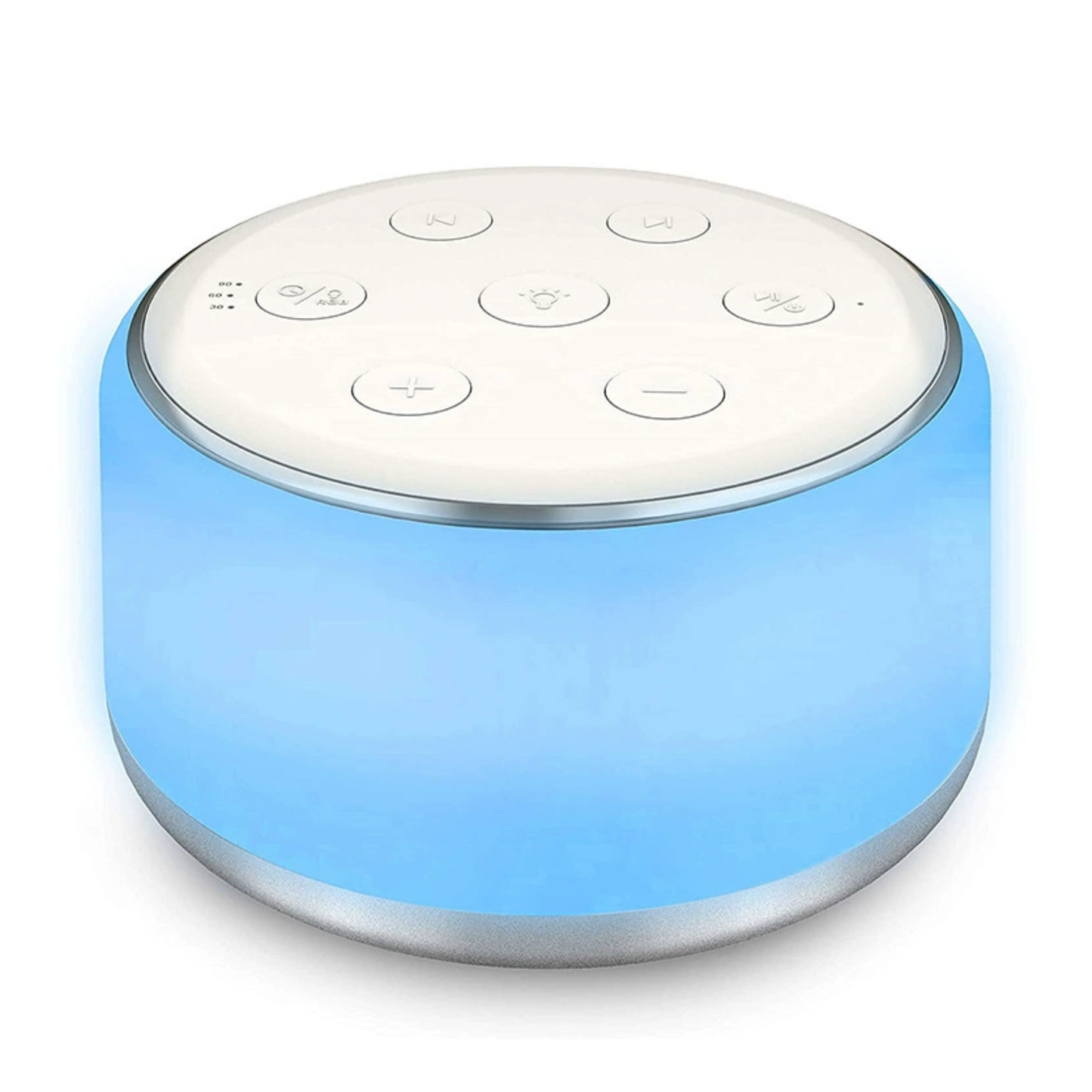 White Noise Machine with 34 Soothing Sounds & 7-Color Night Light, Portable Sleep Machine GroovyWish