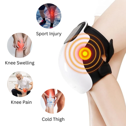Smart Knee Massager with Heat, Vibration & Red Light, 360° Wrap & LED Touchscreen