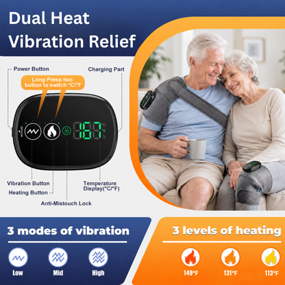Knee Wrap Massager with Heat & Vibration, Adjustable Wrap for Knees, Thighs & Shoulders