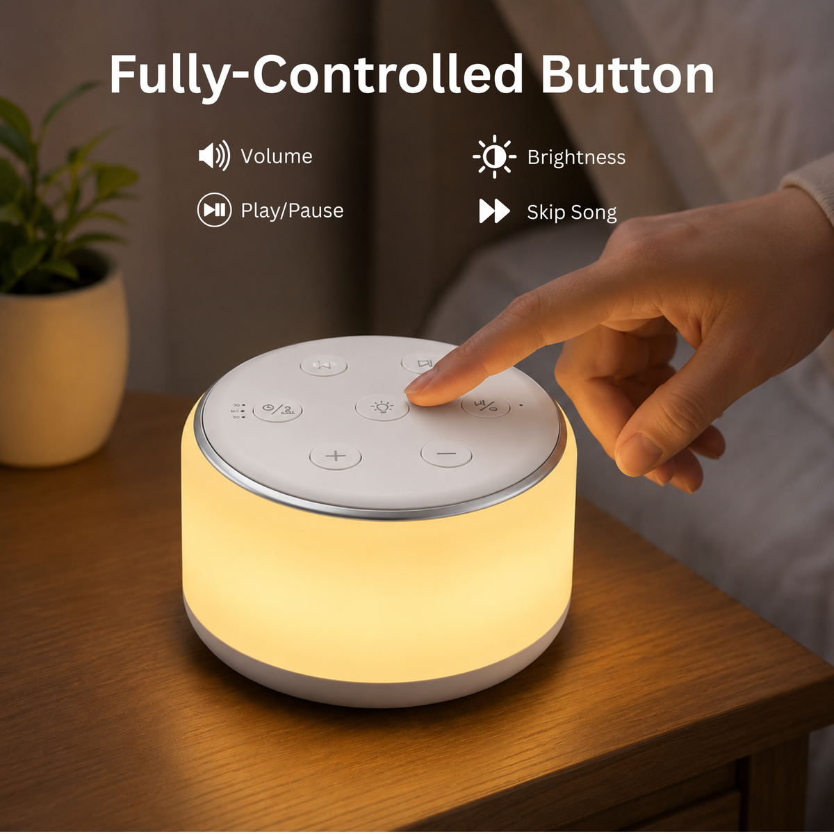 White Noise Machine with 34 Soothing Sounds & 7-Color Night Light, Portable Sleep Machine