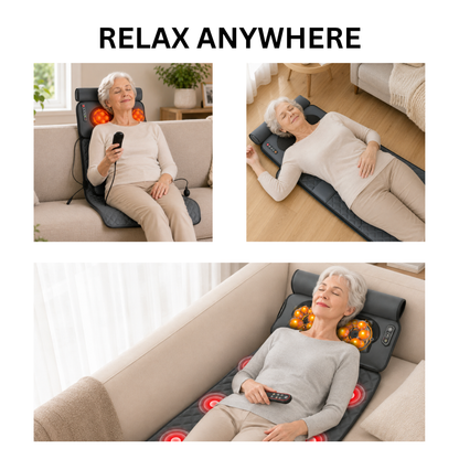 Smart Full Body Massage Mat with Heat, Vibration, Infrared Light & Herbal Pouch