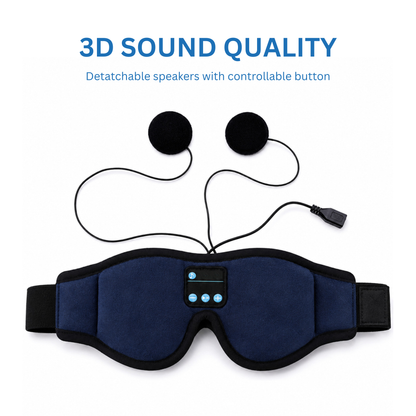 Smart Sleep Mask with 3D Eye Cups, 100% Blackout & Bluetooth Audio for Side Sleepers GroovyWish