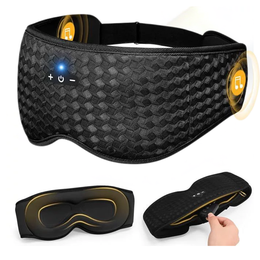 Smart Sleep Mask 3D Contoured Eye Design with Blackout & Bluetooth Audio For Side Sleepers