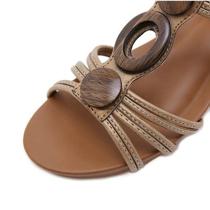 GRW Arch Support Sandals Women Woody Design Rhinestones Open Toe Wedge Summer Beach Trendy