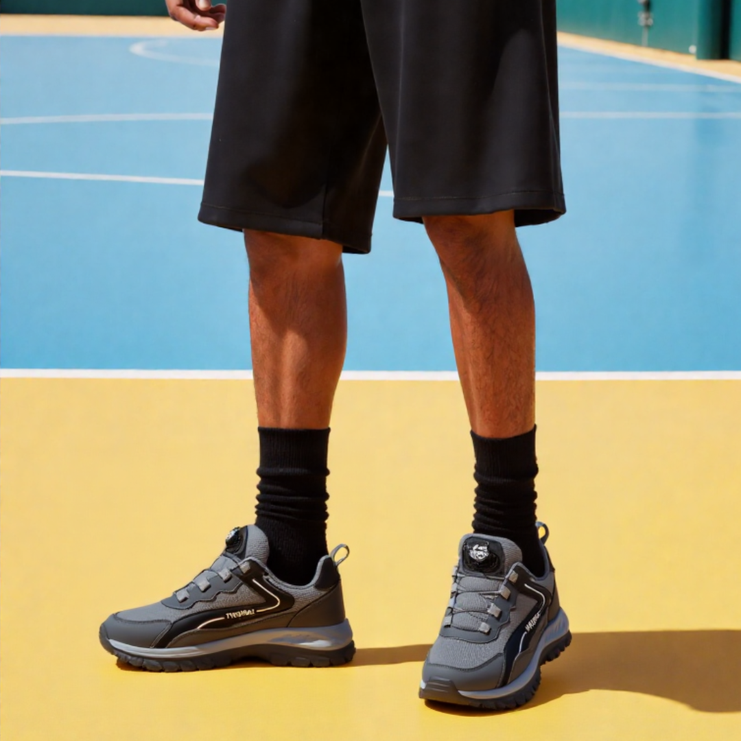 GRW Men Orthopedic Shoes Breathable Mesh Rotating Button Lightweight Active Walking