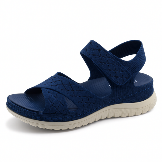 GRW Women Orthopedic Sandals Arch-support Comfortable Diamond Knit Cross Strap Elegant Design