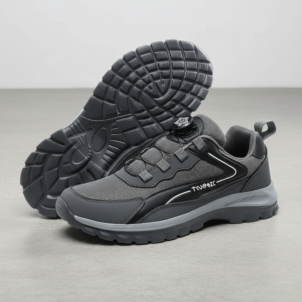 GRW Men Orthopedic Shoes Breathable Mesh Rotating Button Lightweight Active Walking