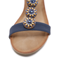 GRW Wedge Orthopedic Sandals Women Boho Floral Rhinestoned Sandals Ankle Strap Summer