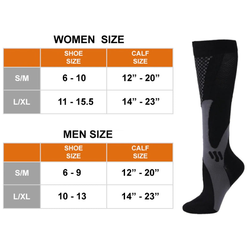 GRW Compression Socks Unisex Anti-cramping Breathable Knee-high Stockings