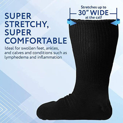 GRW Diabetic Socks Mid-Calf Unisex Stretchable Cushioned Nonskid Premium Cotton