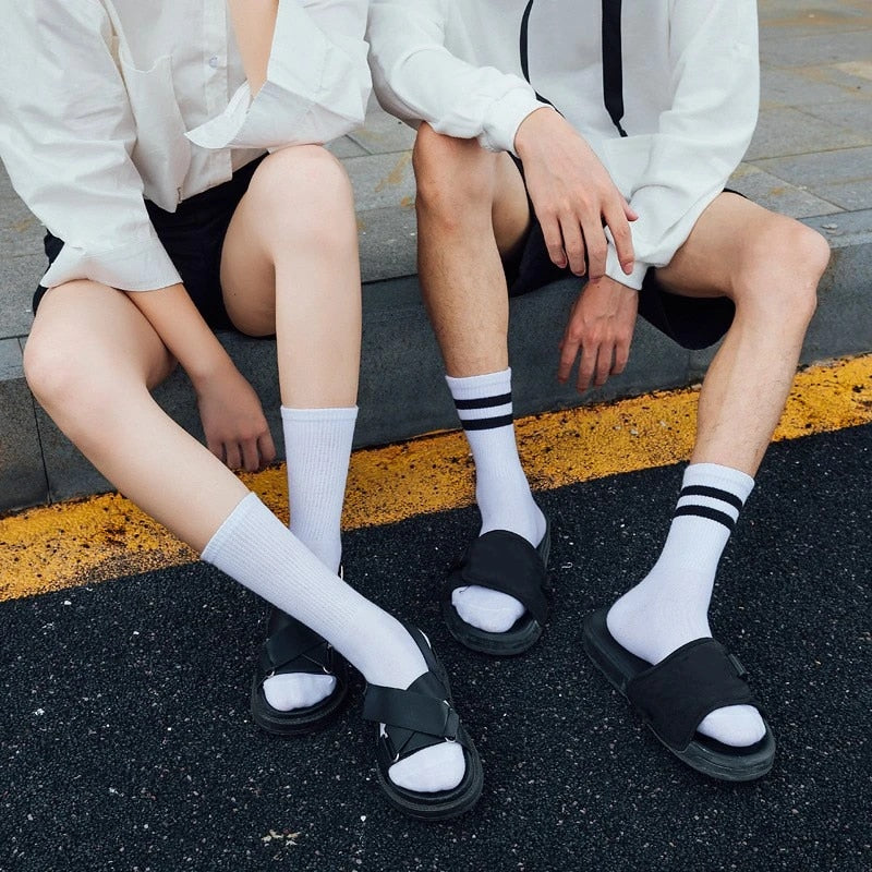 GRW Unisex Socks Breathable Soft Elastic Elegant Casual Striped Socks