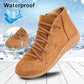 Groovywish Women Leather Waterproof Orthopedic Vintage Boots