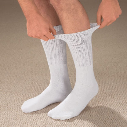 GRW Diabetic Socks Seamless Breathable Cotton Theraputic Mid-calf Stockings