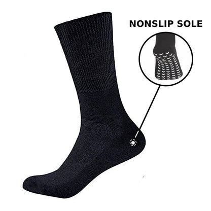 GRW Diabetic Socks Mid-Calf Unisex Stretchable Cushioned Nonskid Premium Cotton