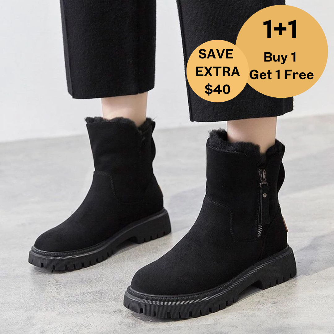 (XMAS SALE : 1+1 Free Promotion ) Orthopedic Snow Boots Women With Warm Lining