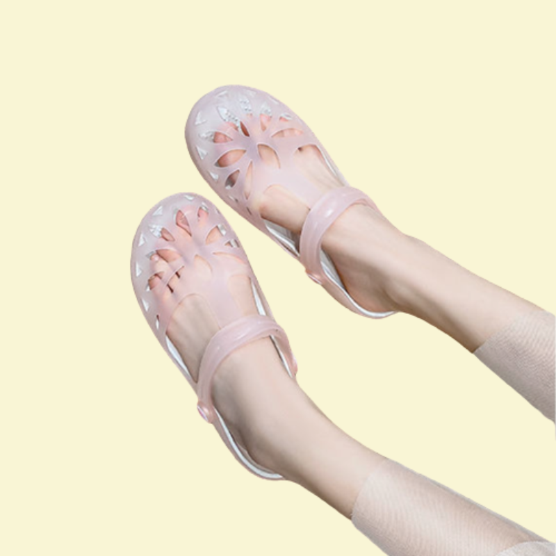 GRW Women Sandal Breathable Comfort Elastic Lightweight Non Slip Translucent Clog Summer Slipper