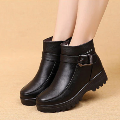 GRW Orthopedic Women Ankle Boots Arch Support Warm Waterproof Genuine Leather Fashion