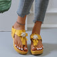 GRW Orthopedic Sandals Women Vintage Flower Rhinestones Flip-flops Extra Comfy Summer Anti-slip Soles