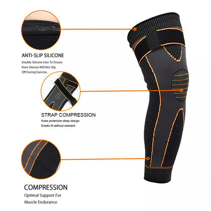 GRW Ultra Knee Pads Long Compression Sleeve Support Fitness Gear Leg Brace Protector (1 Pc)