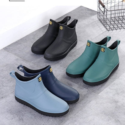 Groovywish Waterproof Rain Boots For Men Slip-on Nonskid Orthopedic Shoes