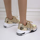 Groovywish Women's Orthopedic Leopard Bling Sneakers