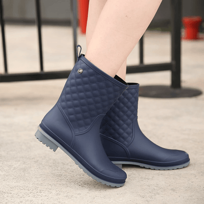 Groovywish Women Rain Boots Orthopedic Mid Calf Shoes