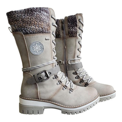 SooFeet SOOFEET Women Mid-Calf Boots Super Warm Comfortable Buckle Knit Winter Boots