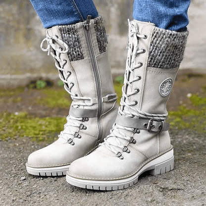 SooFeet SOOFEET Women Mid-Calf Boots Super Warm Comfortable Buckle Knit Winter Boots