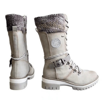 SooFeet SOOFEET Women Mid-Calf Boots Super Warm Comfortable Buckle Knit Winter Boots