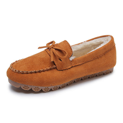 Groovywish Women Winter Loafers Vintage Fur Moccasins