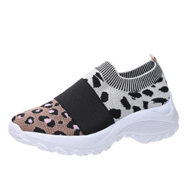 Groovywish Women's Leopard Orthopedic Slip-on Mesh Shoes