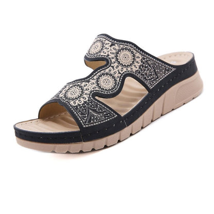 Groovywish Women Comfortable Flower Crystal Summer Sandals