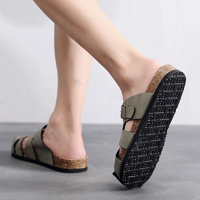 Groovywish Summer Walking Orthopedic Sandals Premium Cork Hollow-out Slides
