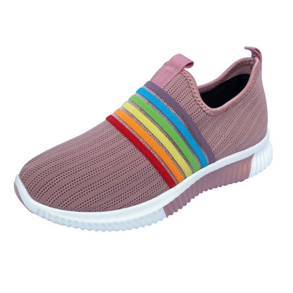 Groovywish Comfortable Walking Orthopedic Shoes For Women Knitted Colorful Slip-ons