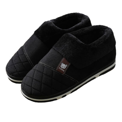 Groovywish Men Home Winter Slippers Anti-scratch Thick Fur Shoes