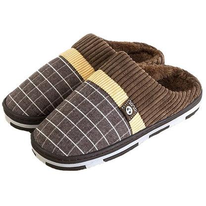 Groovywish Men Winter Slippers Warm Round Toe Soft Home Shoes