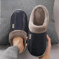 Groovywish Fur Slippers For Men Comfy Cozy Leather Home Shoes