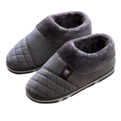 Groovywish Men Home Winter Slippers Anti-scratch Thick Fur Shoes