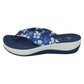 GroovyWish Women Best Flip-Flops Floral Memory Foam Beach Sandals