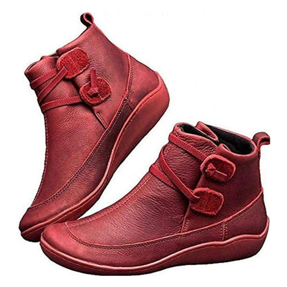Groovywish Women Snow Ankle Boots Waterproof Leather Orthopedic Shoes