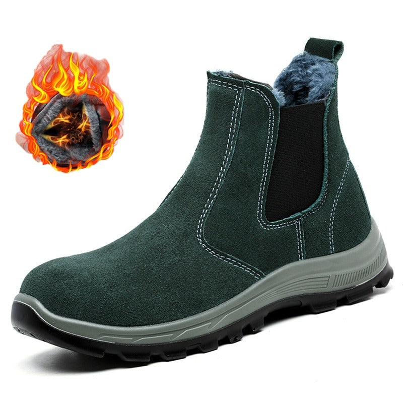 Groovywish Men Boots Winter Keep Warm Fur Lined Orthopedic Shoes