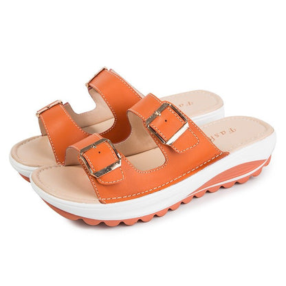 GroovyWish Platform Sandals Colorful Beach Waterproof Women Summer Slides