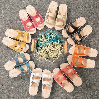 GroovyWish Platform Sandals Colorful Beach Waterproof Women Summer Slides