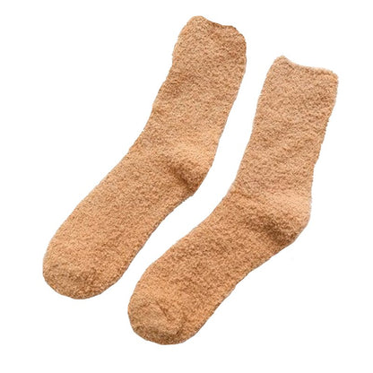 Groovwywish Cute Fur Socks Soft Warm Winter Unisex Stockings