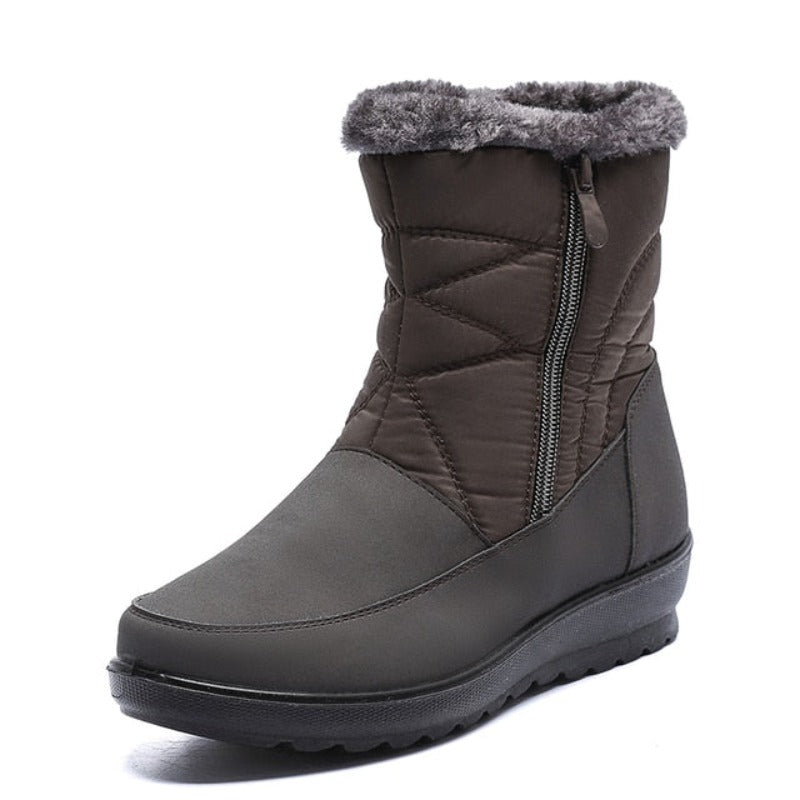Groovywish Women Waterproof Fur Boots Zipper Thick Sole Orthopedic Shoes
