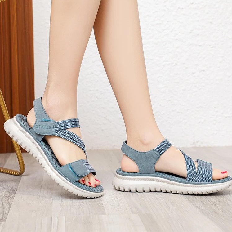 GroovyWish Trendy Orthopedic Sandals Women Supportive Flat Hook&loop Platform Sandals