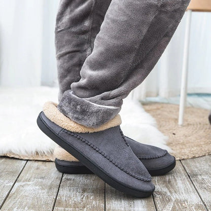 Groovywish Men Suede Indoor Slippers Comfy Sole Warm Shoes