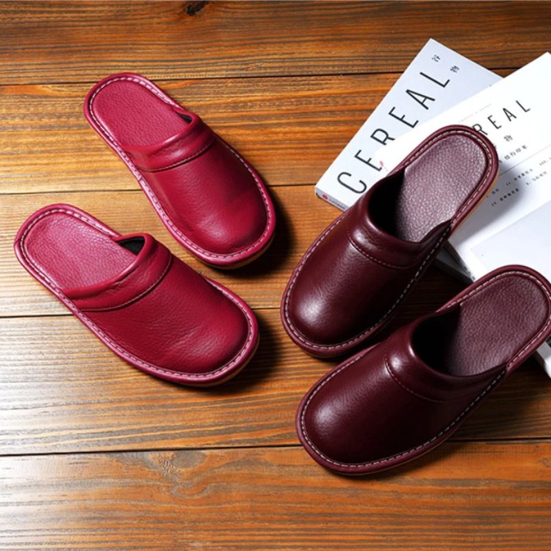 Groovywish Leather Flat Men Slippers Light Odorless Leisure Shoes